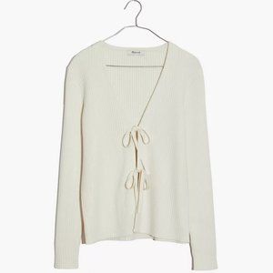 Madewell Tie Front Ribbed Cardigan Sweater